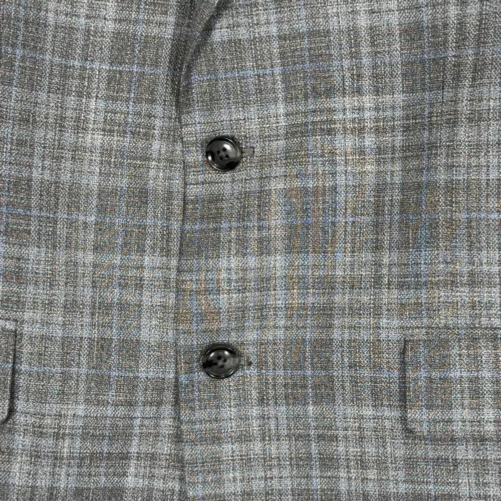 Tommy Hilfiger Blazer Glen Plaid Two Button‎ Sport Coat Mens Grey Blue 44R